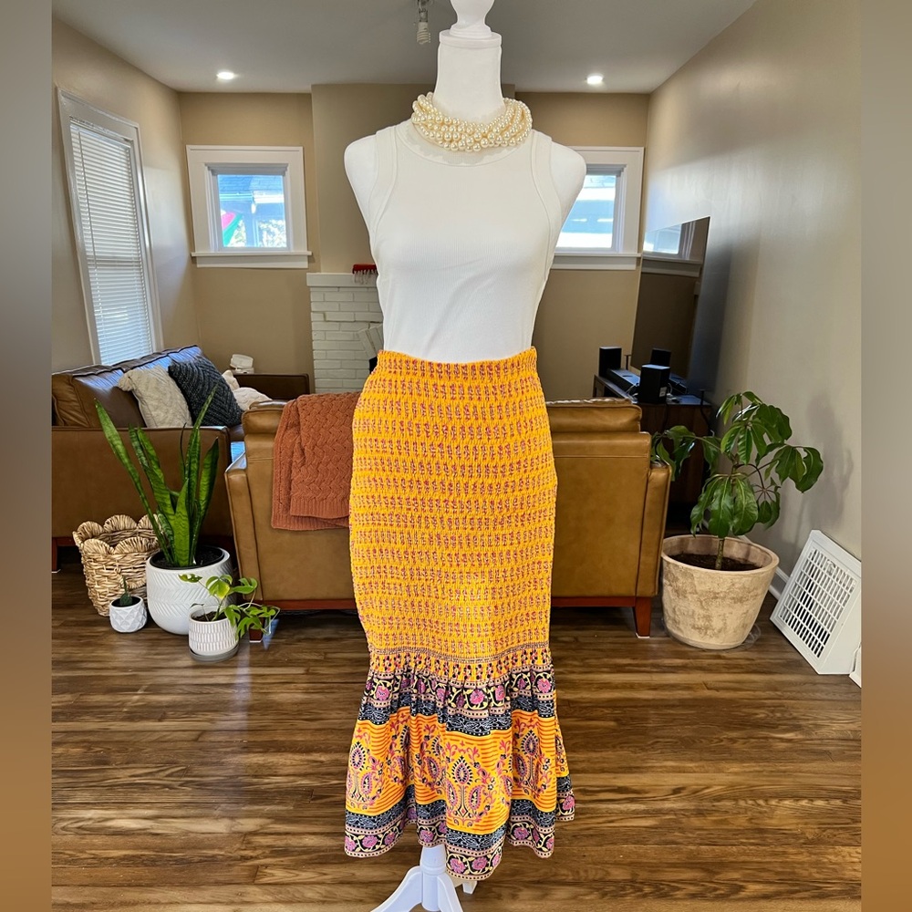 J. Crew Factory Vibrant Yellow and Purple fit & flare Skirt - Picture 9 of 10